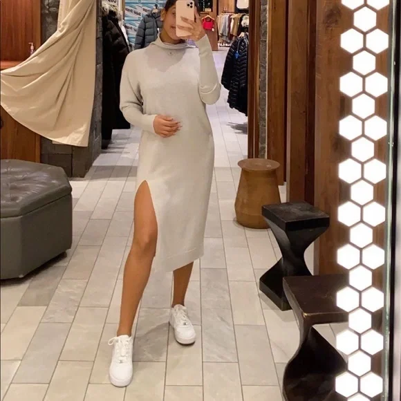 Aritzia Gray Midi Dress - Picture 9 of 11